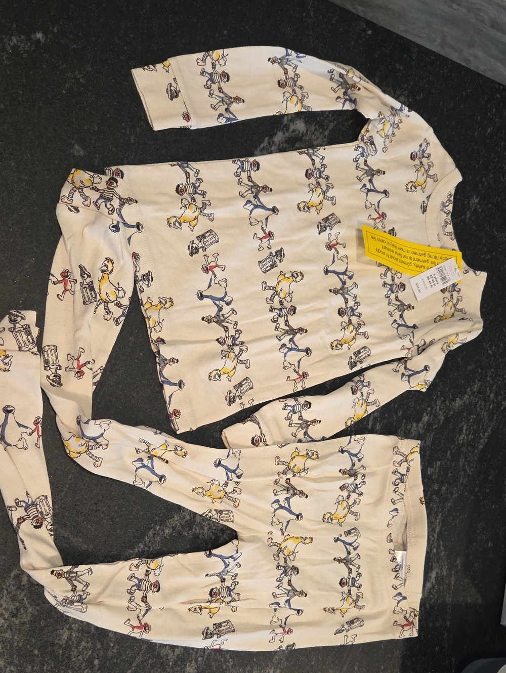 GAP Sesame Streer Cream Pajama Set with Playful Print